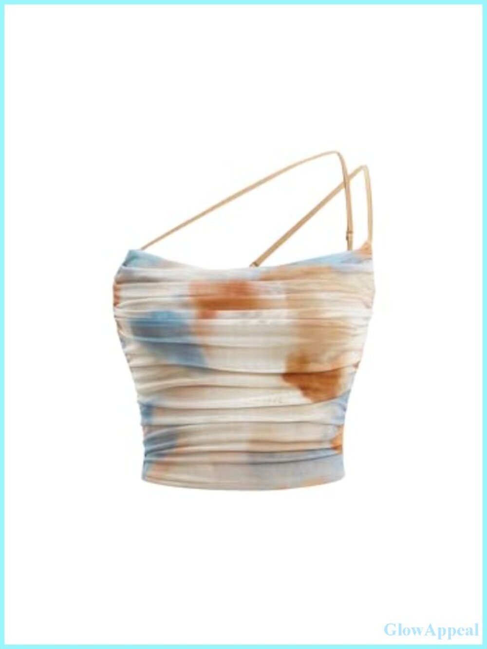 Tie Dye One Shoulder Cut Out Ruched Crop Cami Top
